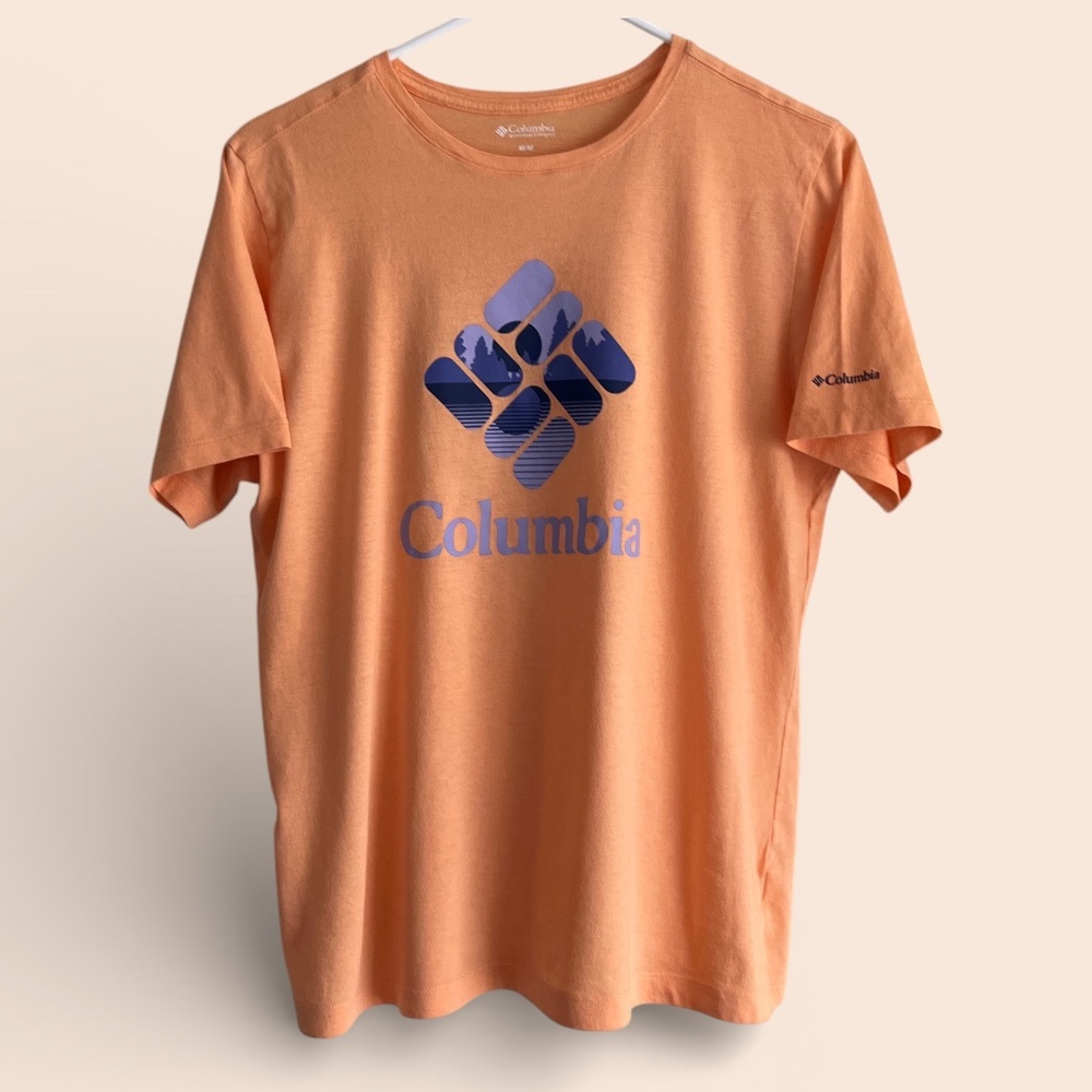 Columbia Bluebird Day Lightweight Cotton Blend Peach Tee Size M